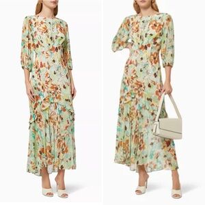 RIXO Beautiful & Flattering Multicolor Floral long dress-LIKE NEW